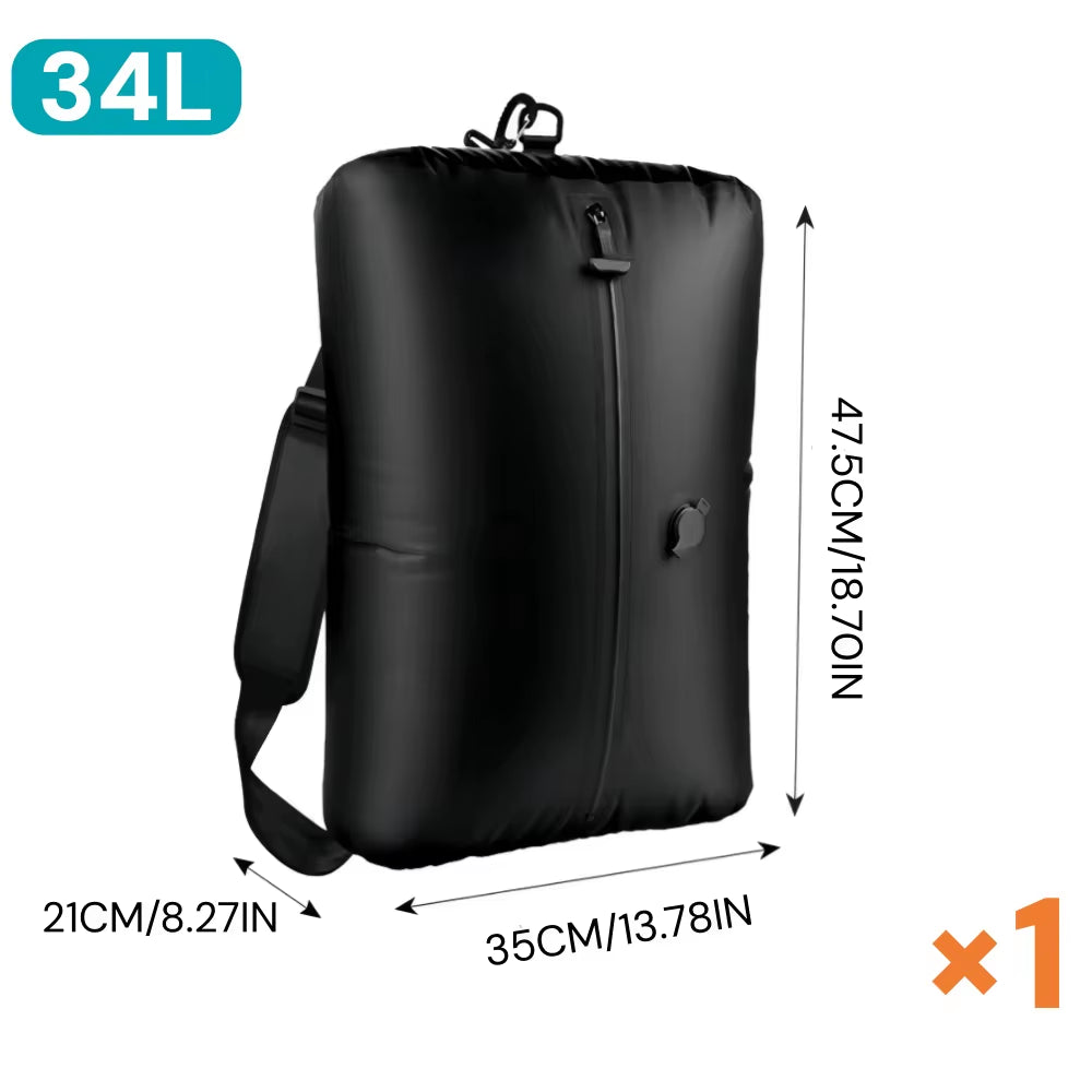 Travel Vacuum Storage Bags,17L-34L Reusable Empty Vacuum Bag for Clothes Outdoor Compression Pack Folding Bag with Air Pump