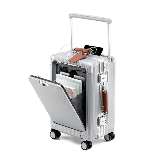 Wide Handle Aluminium frame PC Body Luggage