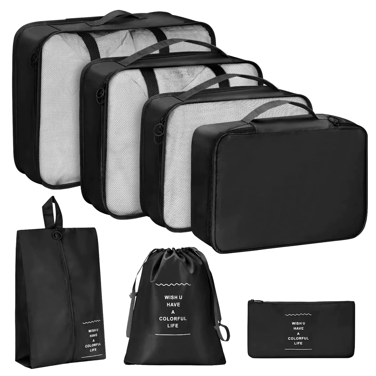Business/Travel 7-Piece Storage Bag Set Clothes Sorting and Packaging Bag Travel Luggage Clothing Underwear Storage Bag