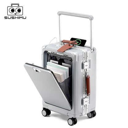 Wide Handle Aluminium frame PC Body Luggage