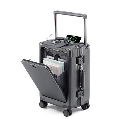 Wide Handle Aluminium frame PC Body Luggage