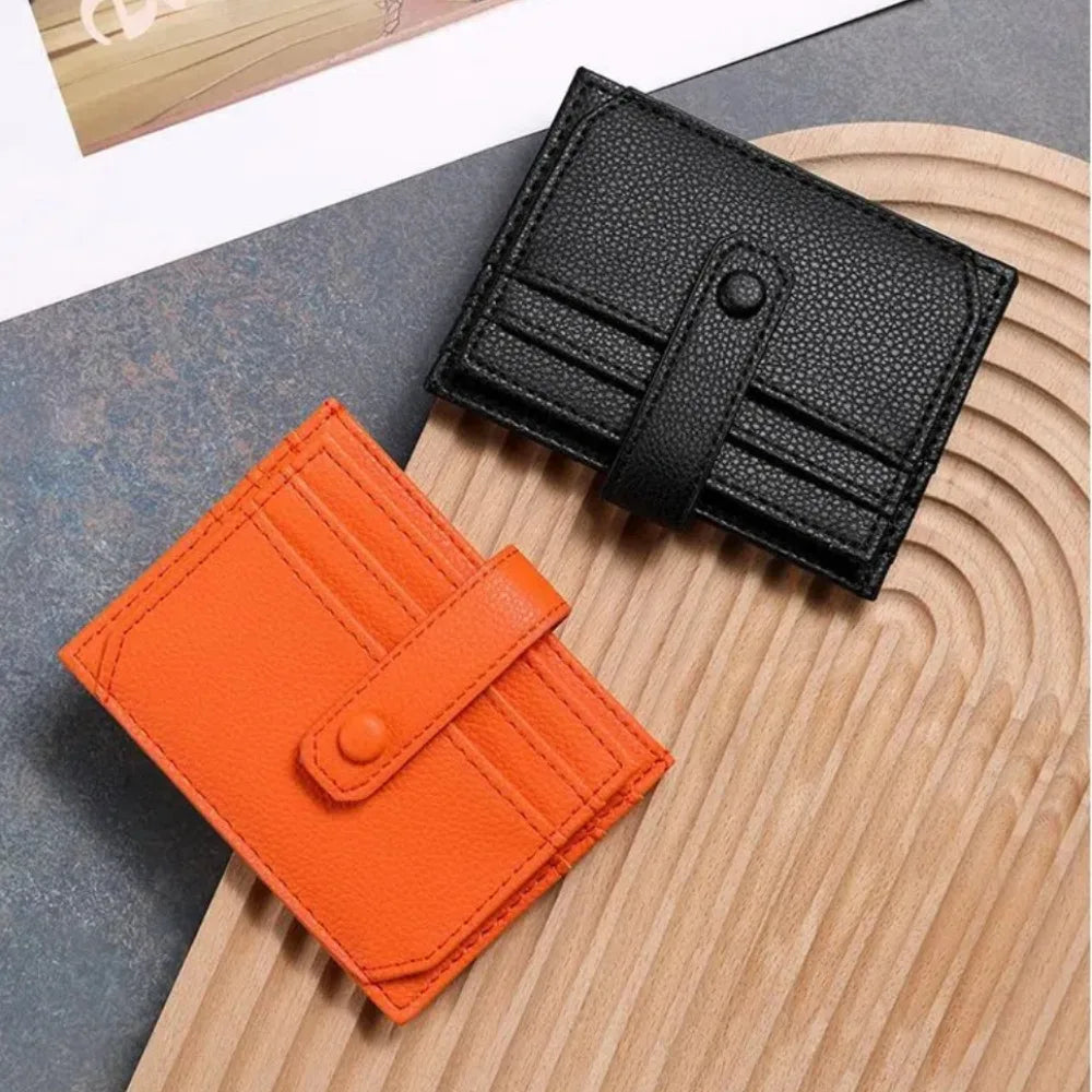 Women Men Slim Wallet Small Coin Purse Bank ID Card Case Package Pouch Card Cover Ultra-Thin Card Bag Leather Credit Card Holder