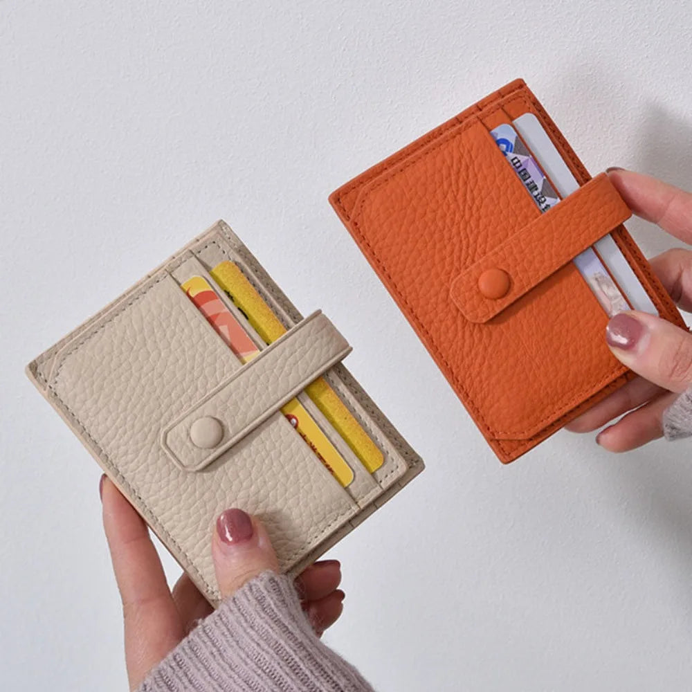 Women Men Slim Wallet Small Coin Purse Bank ID Card Case Package Pouch Card Cover Ultra-Thin Card Bag Leather Credit Card Holder