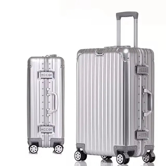 High Quality 100% Aluminum-Magnesium Alloy Material 20/24/26/29 Size Travel Luggage Spinner Brand Travel Suitcase