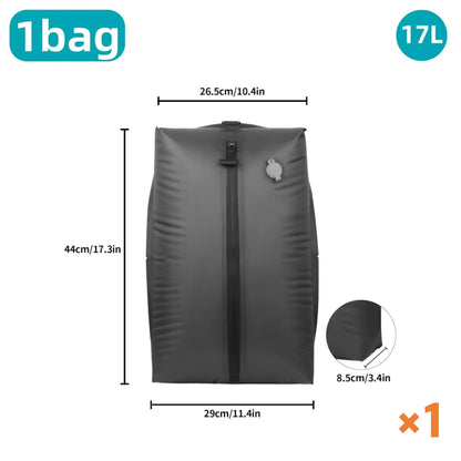Travel Vacuum Storage Bags,17L-34L Reusable Empty Vacuum Bag for Clothes Outdoor Compression Pack Folding Bag with Air Pump