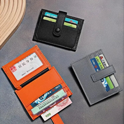 Women Men Slim Wallet Small Coin Purse Bank ID Card Case Package Pouch Card Cover Ultra-Thin Card Bag Leather Credit Card Holder